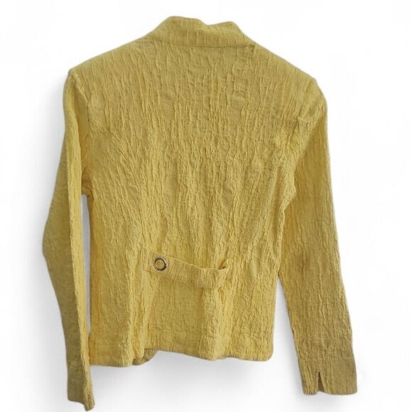 Lana Lee Vintage Yellow Textured Jacket Women’s 6 Grommet Button Front Rare Find - Picture 4 of 16